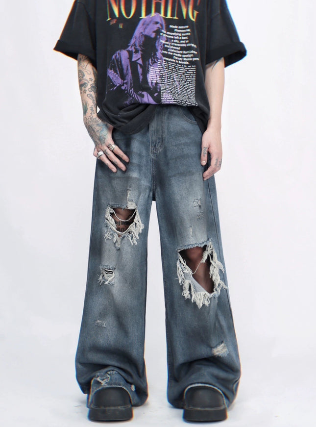 ダメージブルーデニム