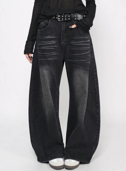 フェードブラックワイドデニム