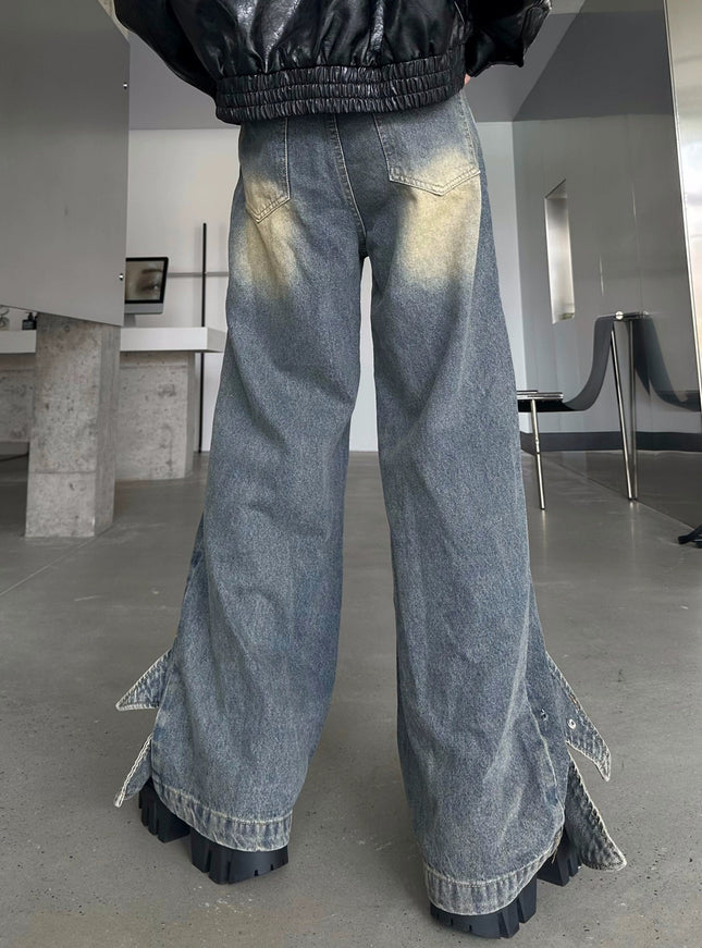 ユニークカッティングフレアデニム