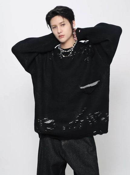 ルーズホールニット