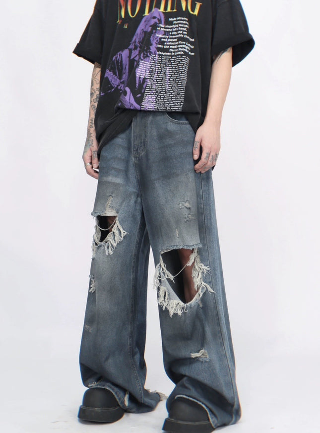 ダメージブルーデニム