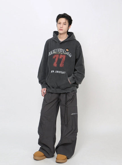 アシッドウォッシュ77フーディー