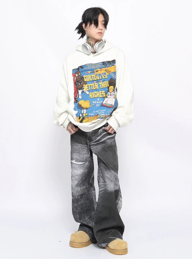 アートクラッシュオーバーサイズパーカー