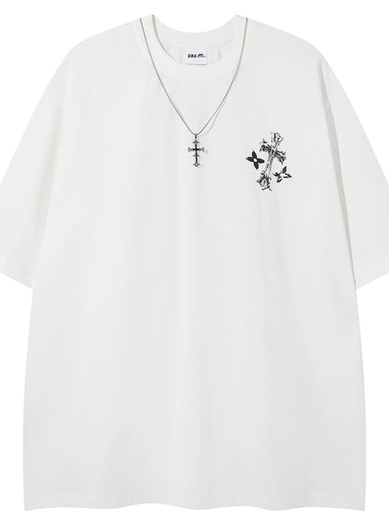 オーバークロスプリントTシャツ