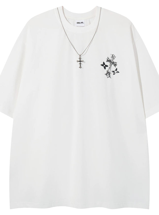 オーバークロスプリントTシャツ