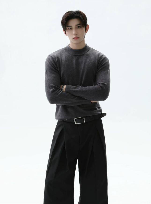 スリムタートルネックニット