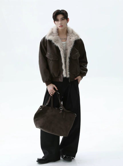 レザーファーカラージャケット