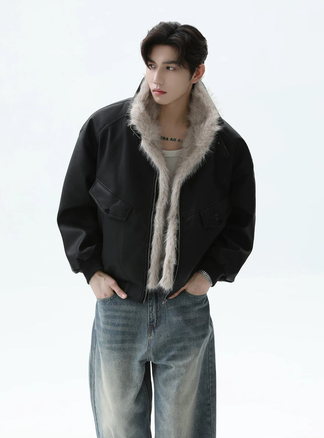 レザーファーカラージャケット