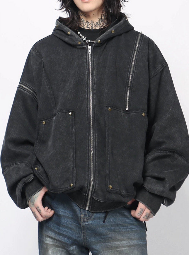 フェードウォッシュジップフーディ