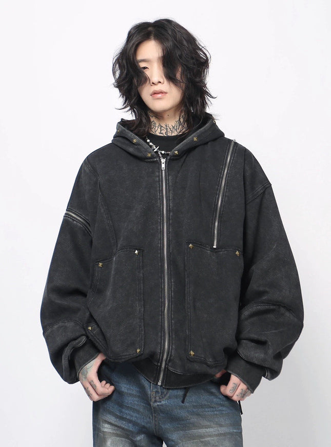 フェードウォッシュジップフーディ