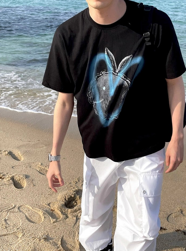 ラブプリントコリアンスタイルTシャツ