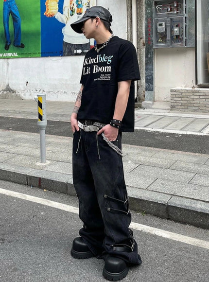 コリアンストリートラウンドネックTシャツ