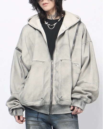 フェードウォッシュジップフーディ