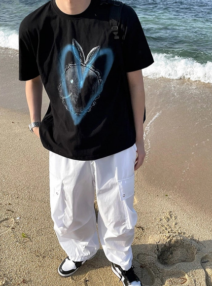 ラブプリントコリアンスタイルTシャツ