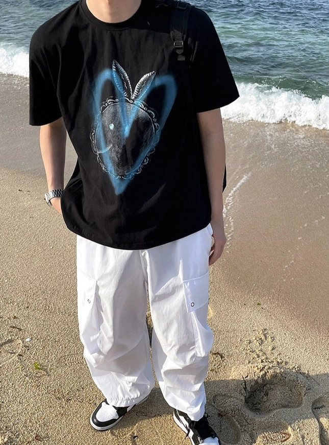 ラブプリントコリアンスタイルTシャツ