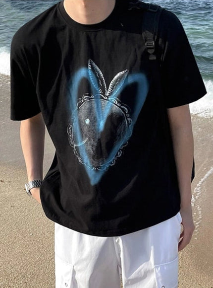 ラブプリントコリアンスタイルTシャツ