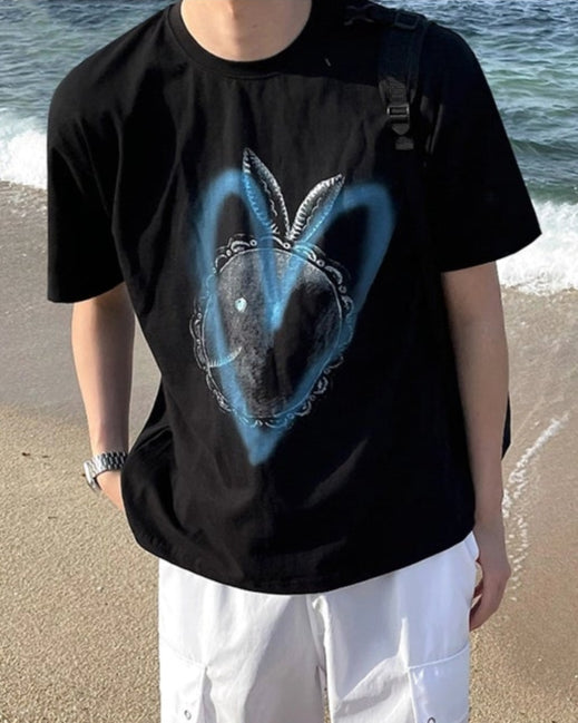ラブプリントコリアンスタイルTシャツ