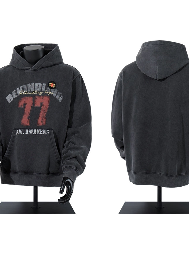 アシッドウォッシュ77フーディー