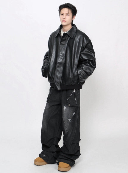 スムーステクスチャーレザージャケット