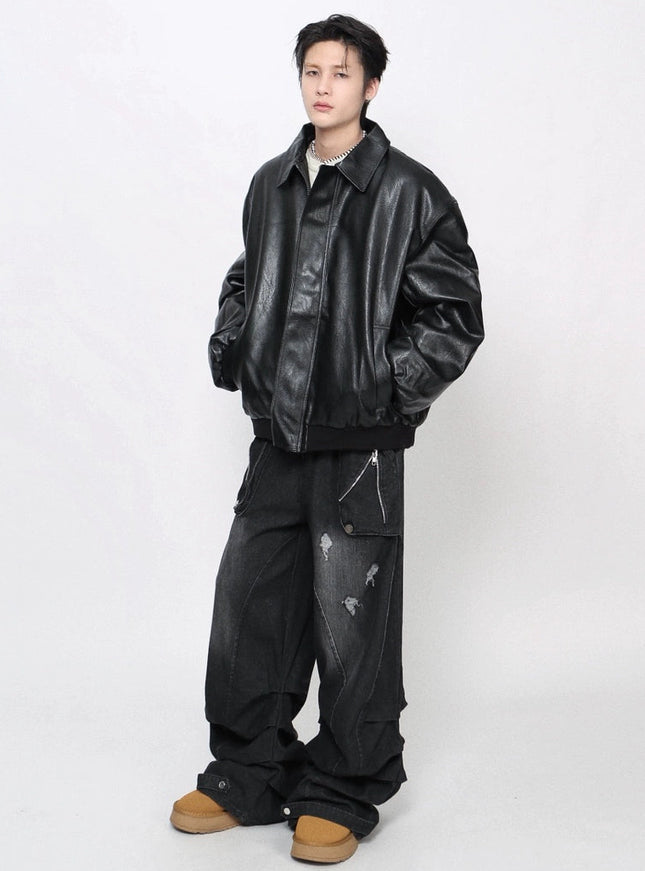 スムーステクスチャーレザージャケット