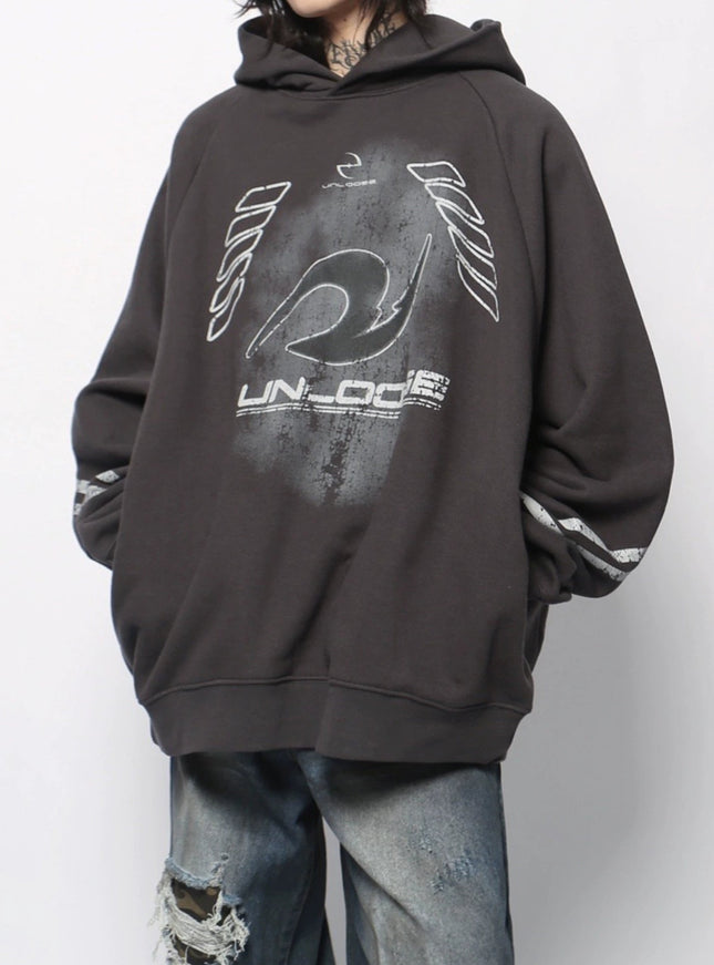 ヴィンテージグラフィックオーバーサイズパーカー