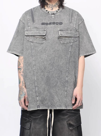 レトロプリーツウォッシュTシャツ