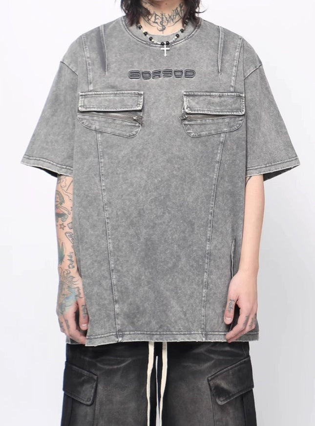 レトロプリーツウォッシュTシャツ