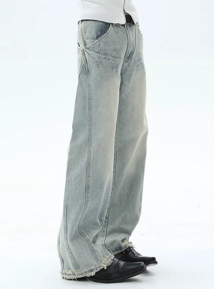 ダメージヘムウォッシュデニム