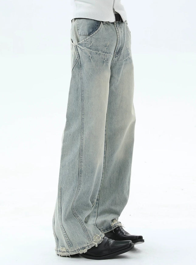 ダメージヘムウォッシュデニム