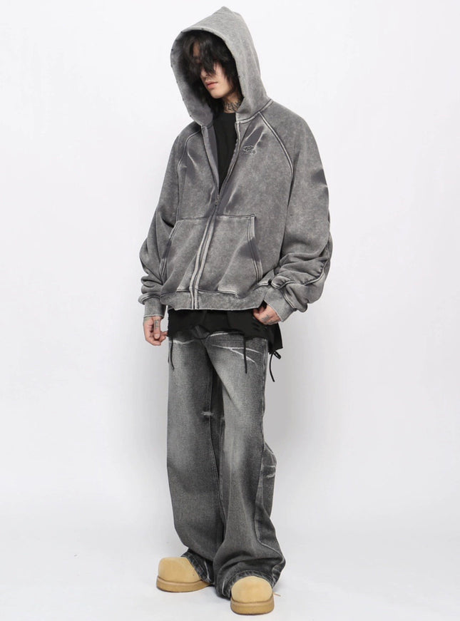 ウォッシュドヴィンテージジップフーディ