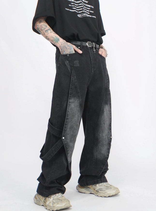 ストリートパッチワークデニム