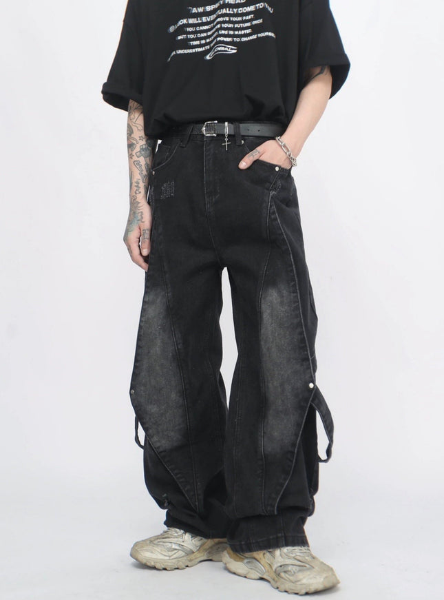 ストリートパッチワークデニム