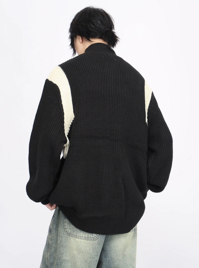 ジップアップオーバーニット