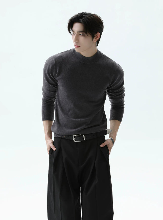 スリムタートルネックニット