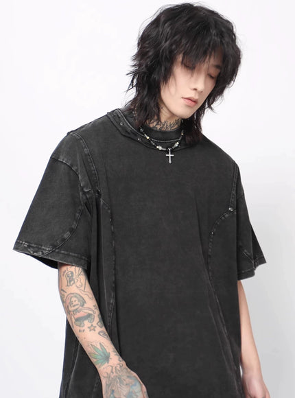 ラウンドネックウォッシュTシャツ
