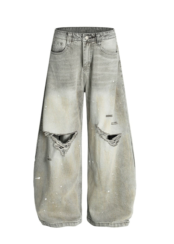 ルーズシルエットダメージデニム