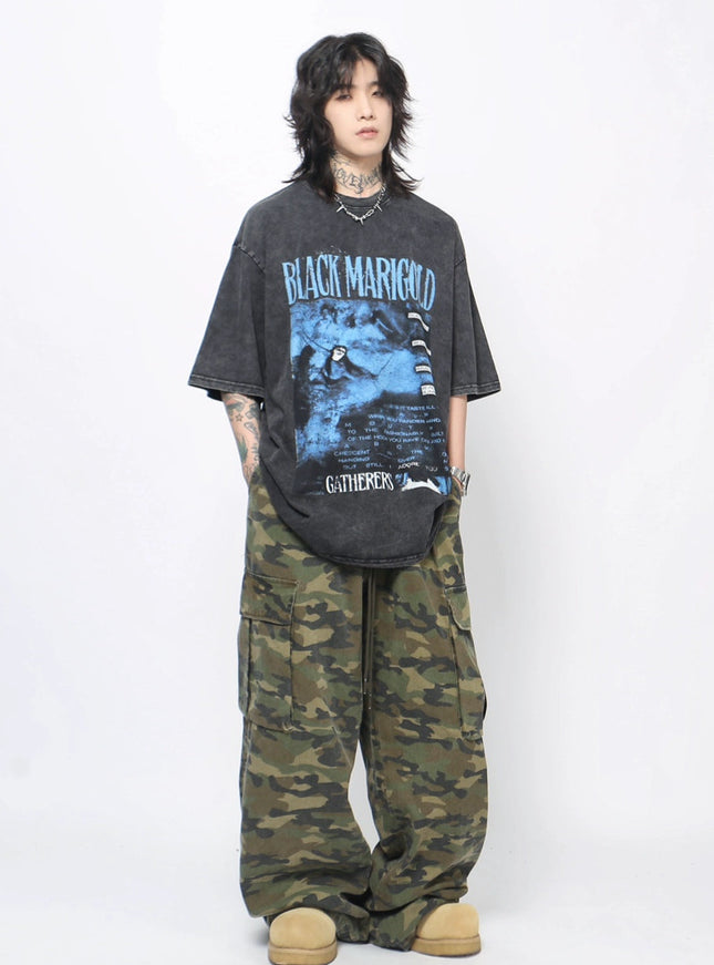 ウォッシュブルーTシャツ