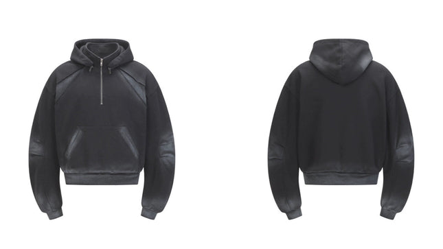 フェードグラデーションハーフジップフーディ