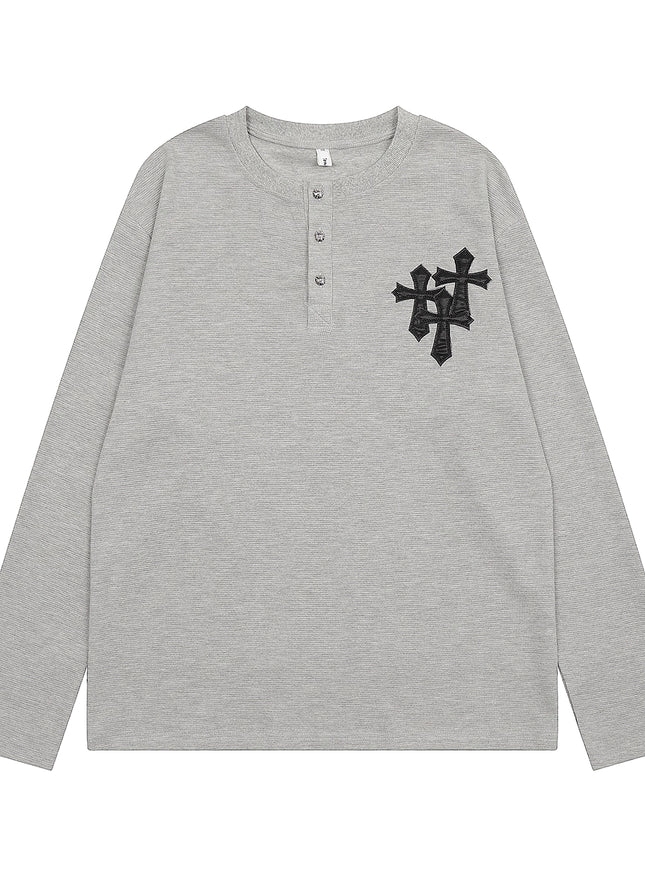 ヘンリークロスロングスリーブTシャツ