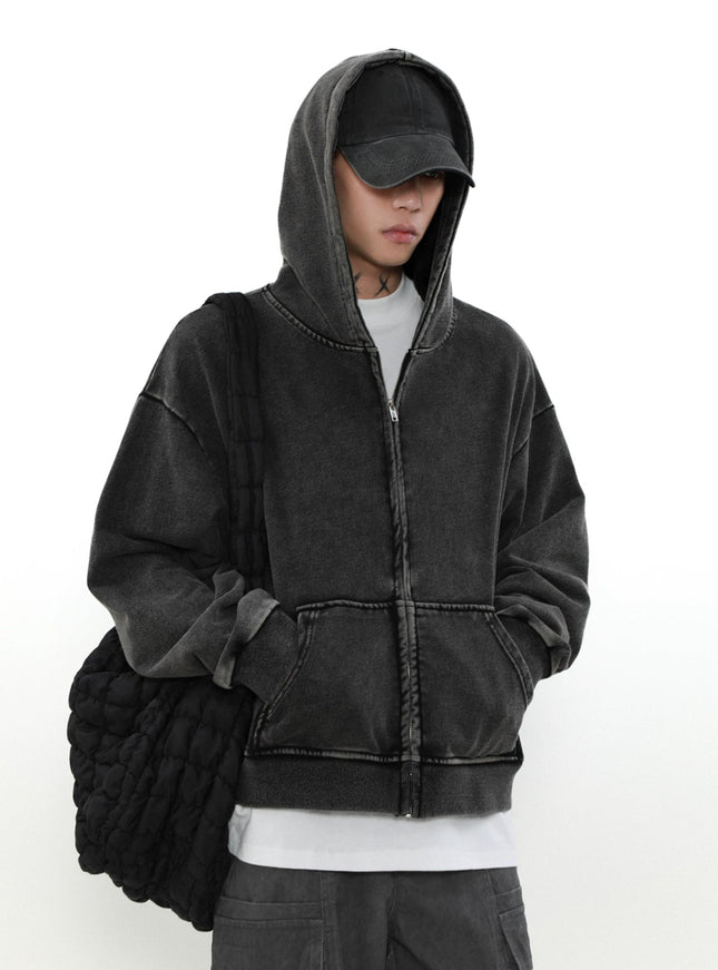 フェードブラックジップアップフーディー