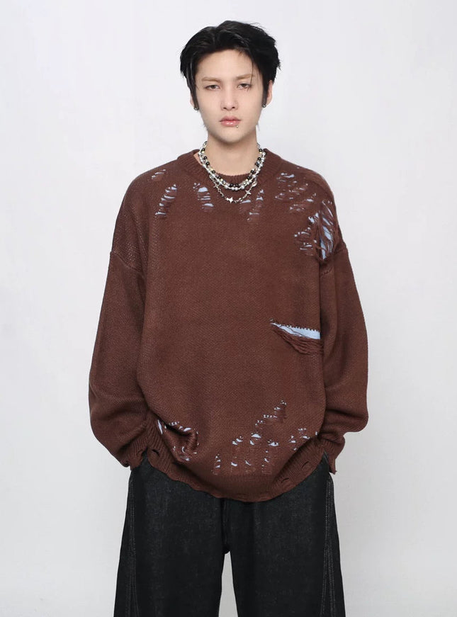 ルーズホールニット