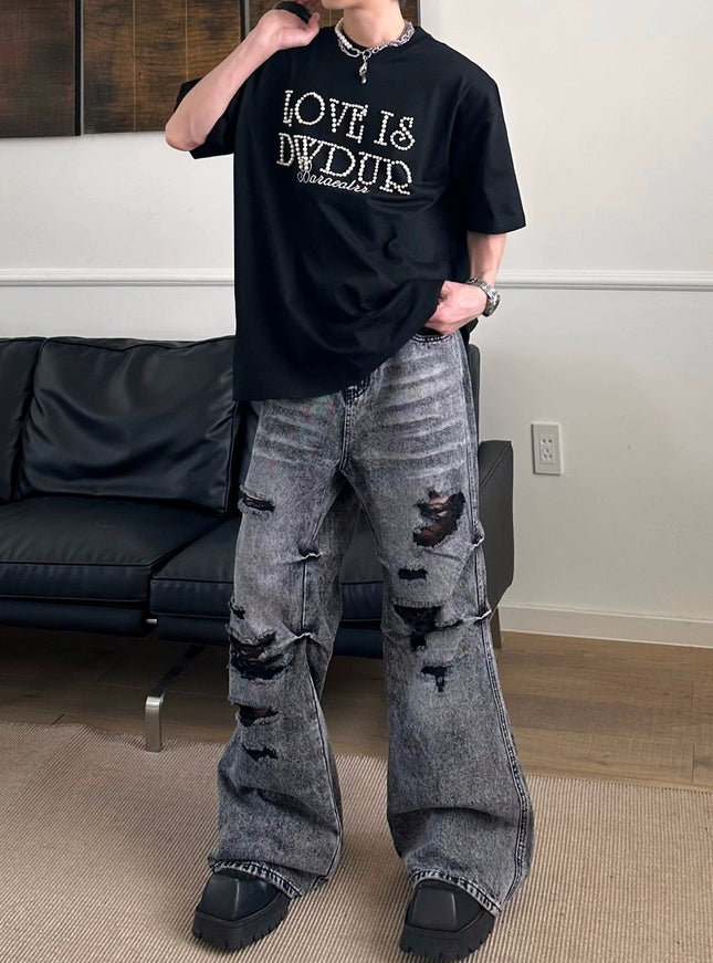 クラッシュウォッシュフレアデニム