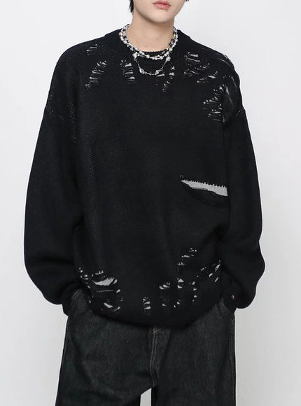 ルーズホールニット