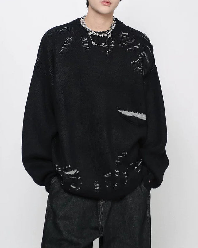 ルーズホールニット