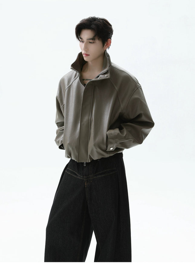 ショートシンプルレザージャケット