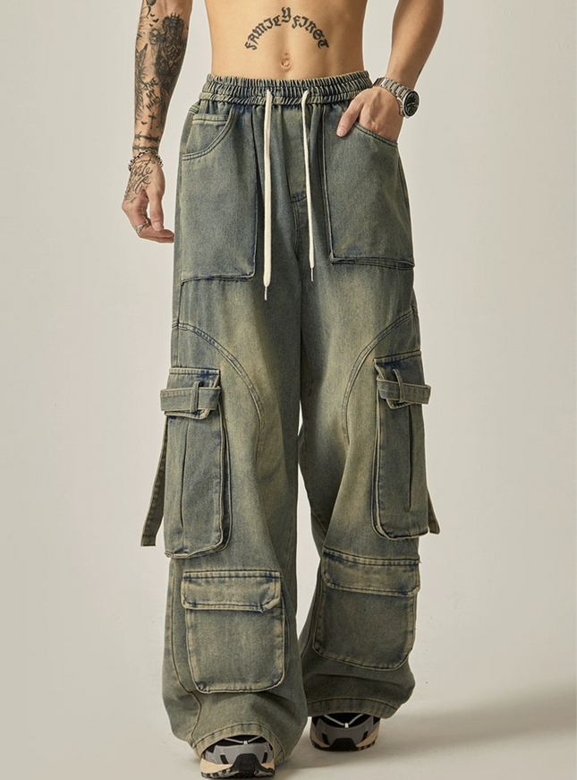 ストリングカーゴブルーデニム