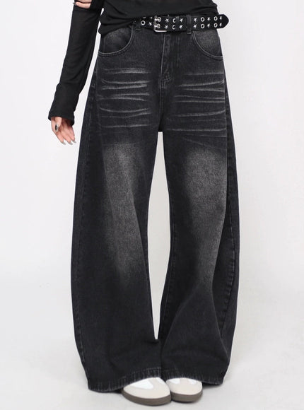 フェードブラックワイドデニム