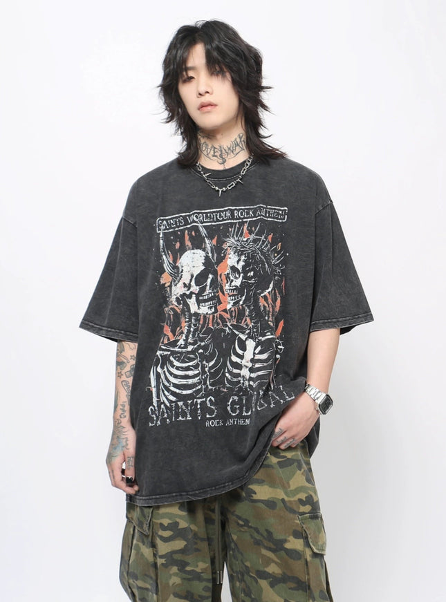 ウォッシュボーンTシャツ