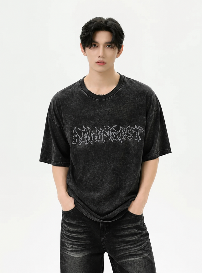 レタープリントTシャツ