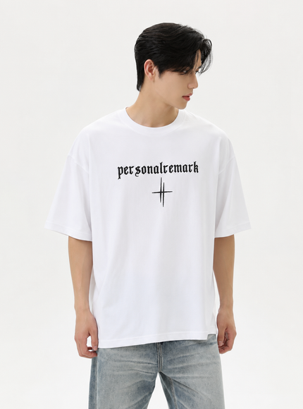 レタークロスラインTシャツ